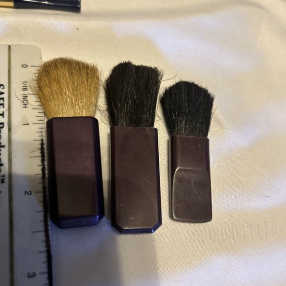 Powder Foundation Blush Brush with Plum Handle Lot Of 3 Fit Some Compacts New - Picture 5 of 5